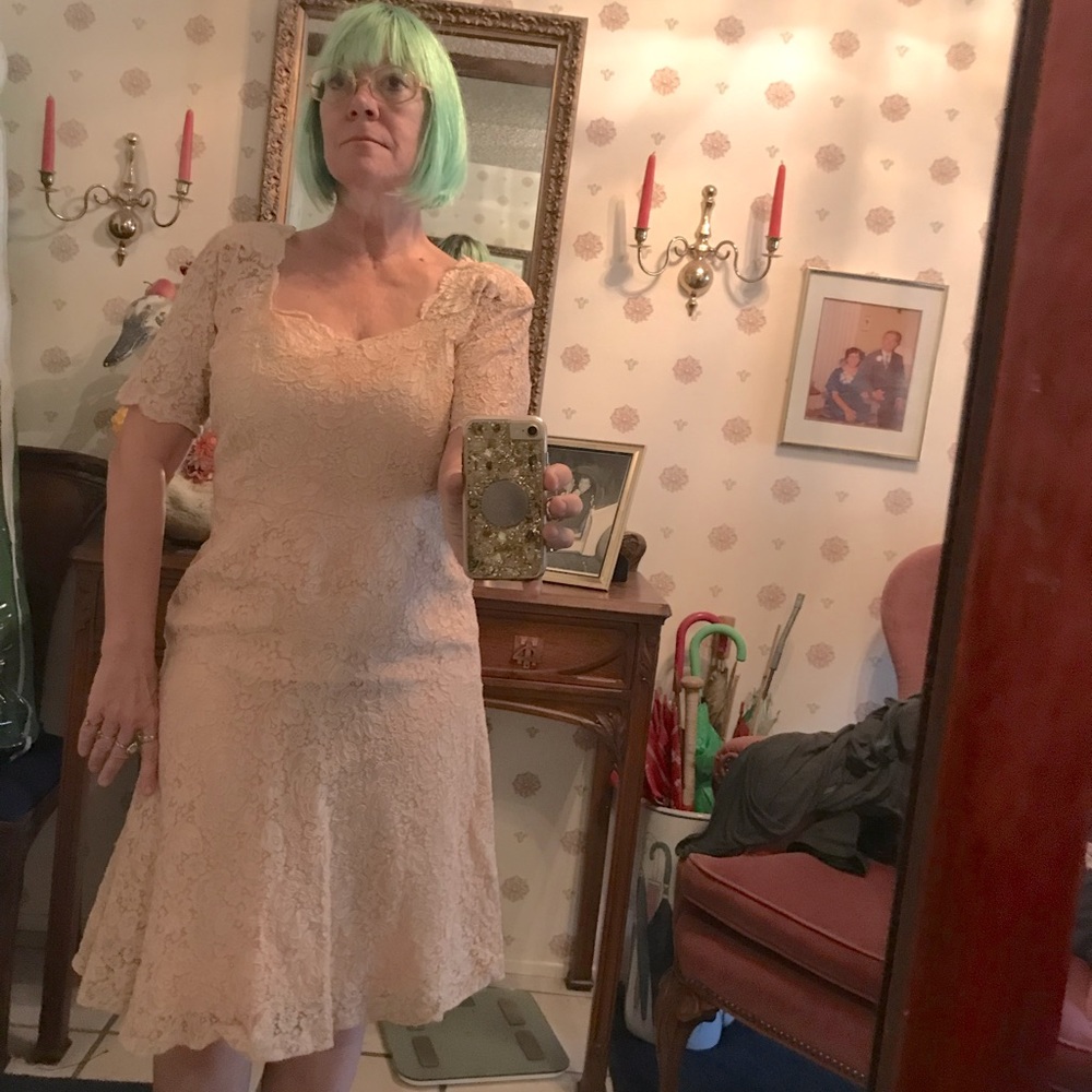 Vintage lace dress, Neman Marcus, 1950’s, size 10